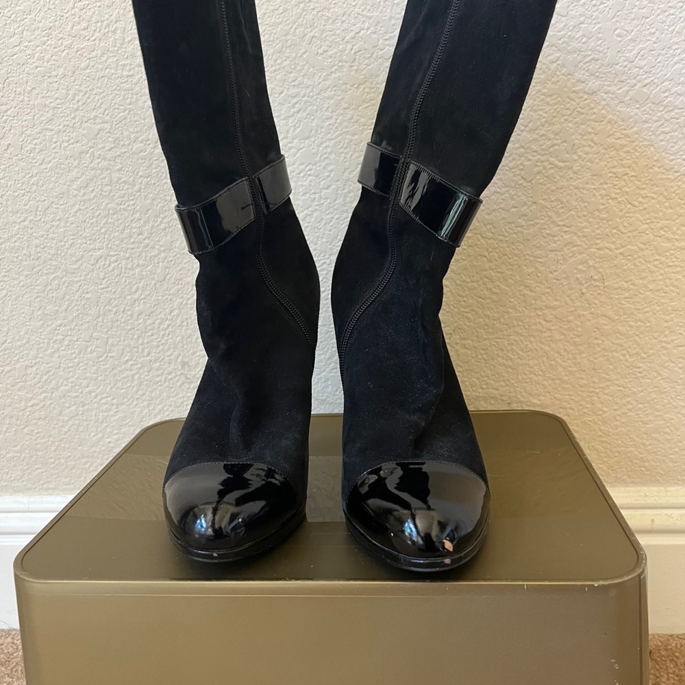 Tahari Black Suede Boots